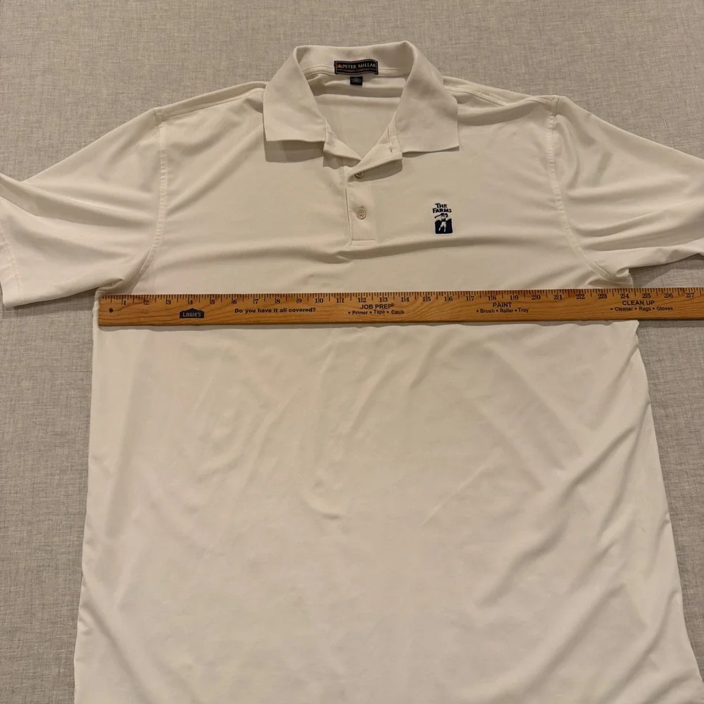 Peter Millar Summer Comfort Polo Shirt Men XL White The Farms Golf Founders 2013